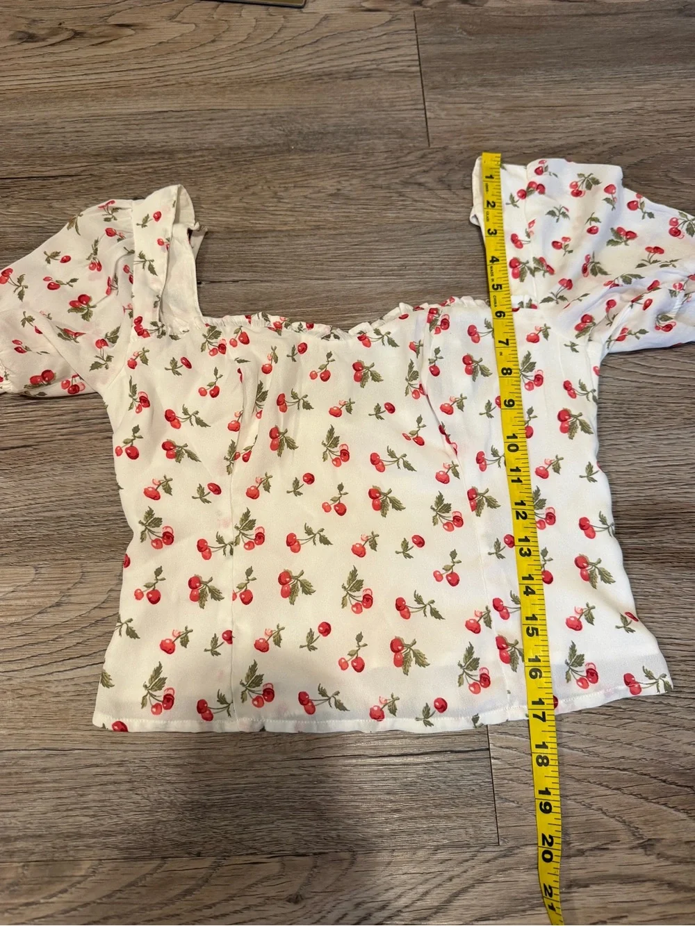 Abercrombie Cherries Tomato Girl Puff Sleeve Top Cottagecore XS